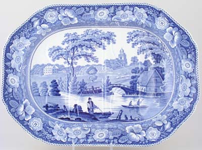 Meat Dish or Platter with Tree and Well c1830